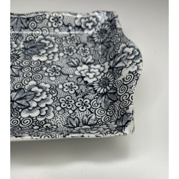 James Kent Staffordshire England Vanity Sandwich Tray Blue Chintz Transferware - Picture 5 of 11